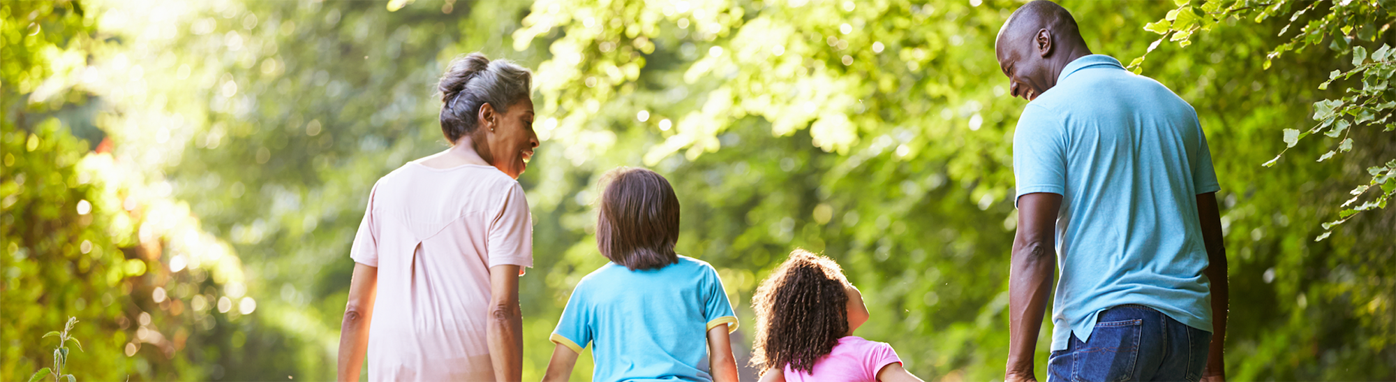 family walking